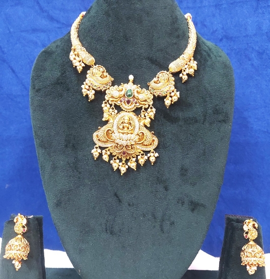 Picture of Peacock Nakshi kundan kante necklace
