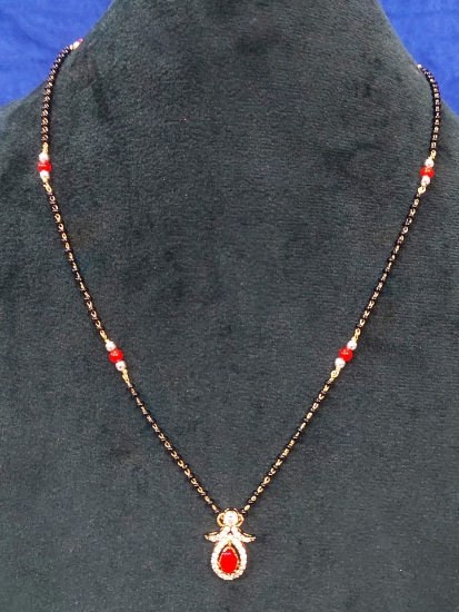 Picture of Mangalsutra with cute coral pendant