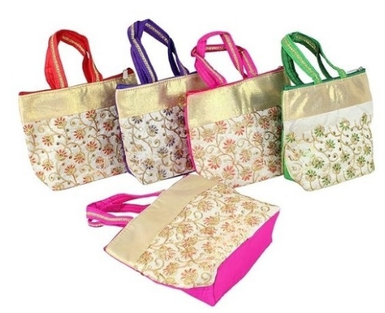 Picture of Zari Border embroidery bags(set of 10 pcs)