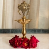 Picture of Brass Shankh Chakra Standing diyas pair (2000 gr approx)(20*8  cm  approx)